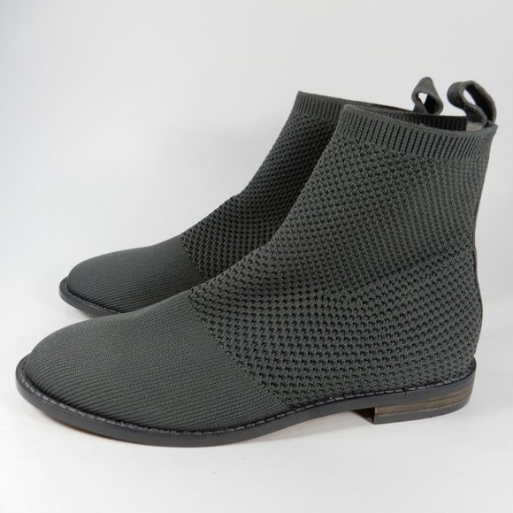 EILEEN FISHER Jude Stretch Knit Socks BOOTIES Boots Size 6.5 Graphite Gray NEW - Picture 4 of 11